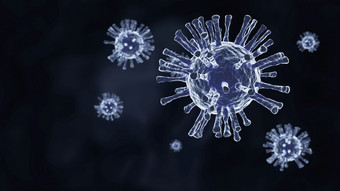 特写镜头蓝色的冠状病毒新冠病毒人类肺身体背景科学微生物学概念电晕病毒爆发疫情医疗健康病毒学感染研究插图呈现