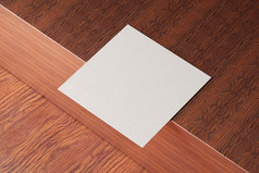 白色广场形状纸业务卡模型木棕色（的）表格背景品牌演讲模板打印图形设计一个卡片模拟插图呈现