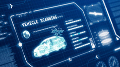 胡德开车车速度用户接口电脑屏幕显示与像素背景蓝色的摘要数字转换全息图全息技术概念科幻插图呈现
