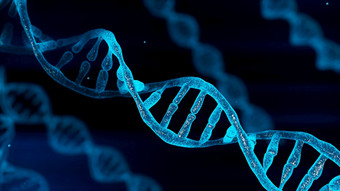 蓝色的染色体太太和逐渐发光的闪烁光事化学当相机移动特写镜头医疗和遗传遗传健康概念技术<strong>科学</strong>插图呈现