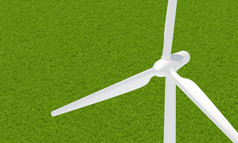 风涡轮旋转生成电为家庭清洁和可持续发展的能源概念插图呈现