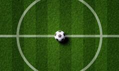 足球场中心和球前视图背景体育运动和运动概念插图呈现
