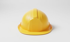 黄色的硬他安全头盔白色背景业务和建设工程概念插图呈现