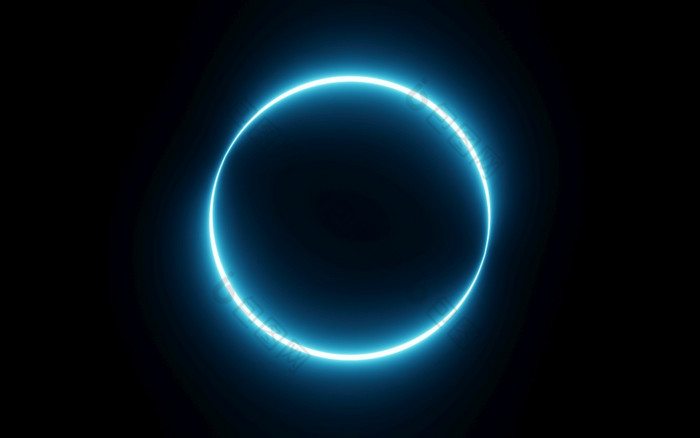 轮圆图片框架与蓝色的语气霓虹灯颜色阴影运动图形孤立的黑色的背景蓝色的和粉红色的光移动为覆盖元素插图呈现空空间中间