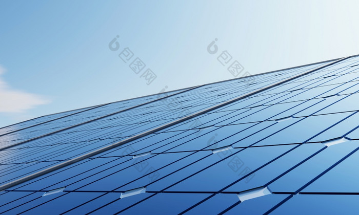 太阳能权力站与太阳能面板为生产电权力能源绿色权力与蓝色的天空背景技术和电工业权力植物概念插图呈现