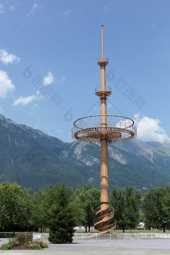 的桅<strong>杆塔</strong>的冬天奥运开放仪式阿尔贝维尔法国