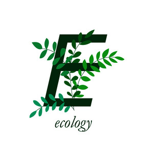 生态标志自然环保产品的公司平向量插图