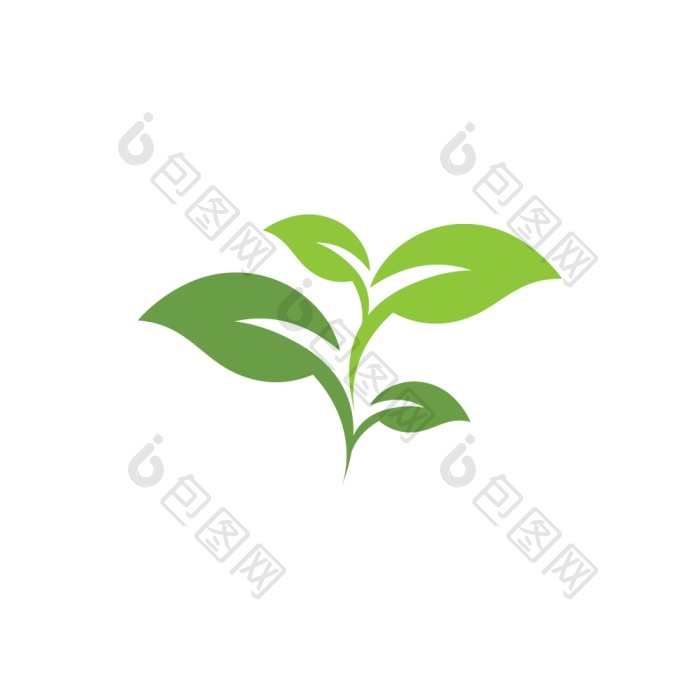 叶标志模板向量象征自然png下载-包图网