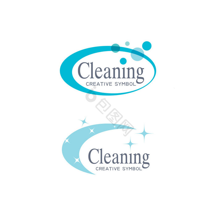清洁清洁服务标志图标向量模板
