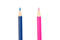 彩色的铅笔行孤立的白色背景