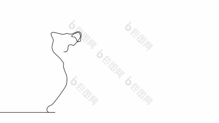自我画简单的动画单连续一个行画小猫宠物猫动物可爱的画手自我画简单的动画单连续一个行画小猫宠物猫动物可爱的画手