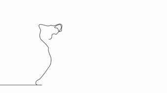 自我画简单的动画单连续一个行画小猫宠物猫动物可爱的画手自我画简单的动画单连续一个行画小猫宠物猫动物可爱的画手