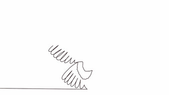 自动绘图简单的动画一个连续画一个行猫头鹰与传播翅膀飞行自动绘图简单的动画一个连续画一个行猫头鹰与传播翅膀飞行