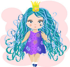 可爱的小公主女孩时尚插图为孩子们可爱的小公主女孩时尚插图为孩子们