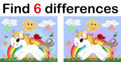 找到差异教育游戏为孩子们仙女矮种马和彩虹找到差异教育游戏为孩子们仙女矮种马和彩虹