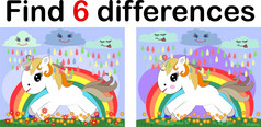 找到差异教育游戏为孩子们仙女矮种马和彩虹找到差异教育游戏为孩子们仙女矮种马和彩虹
