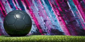 全景横幅<strong>足球</strong>球<strong>足球</strong>体育场对背景色彩鲜艳的粉红色的和蓝色的条纹与复制空间和<strong>装饰</strong>图案