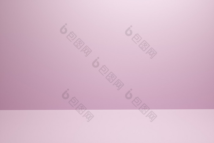 粉红色的空工作室房间为产品放置设计模板与墙角完整的框架视图