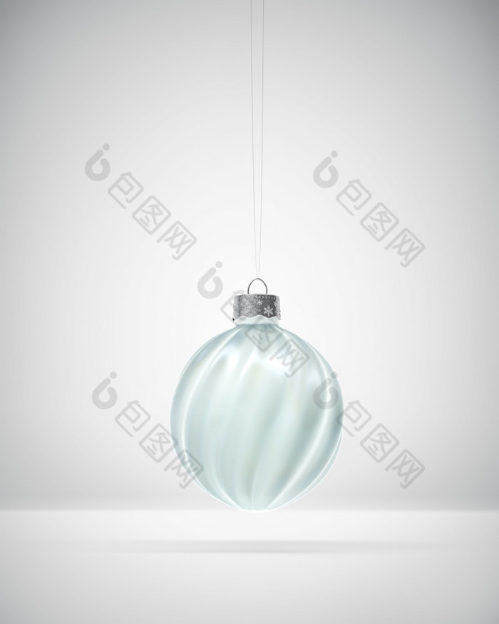 挂马特光蓝色的扭曲的肋圣诞节小玩意白色阴影背景圣诞节装饰节日大气概念