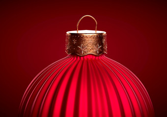 红色的圣诞节球关闭垂直条纹小玩意对红色的勃艮第背景圣诞节装饰节日大气概念