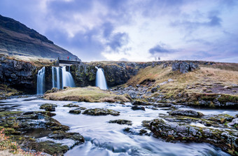 神奇的晚上与丘奇费<strong>尔</strong>火山的海岸<strong>斯奈</strong>山半岛半岛风景如画的和华丽的早....场景位置著名的的地方柯克尤菲<strong>尔斯</strong>瀑布瀑布冰岛欧洲美世界