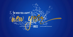 快乐新一年壁纸与蓝色的背景