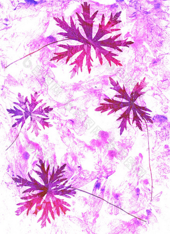 摘要水彩背景手工制作的分支植物混合媒体背景皱巴巴的纸叶子喷雾摘要水彩背景和分支植物混合媒体