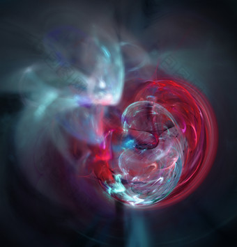 分形抽象蓝色的和红色的发光的和模糊轮数字象征能源<strong>张力</strong>权力黑色的背景分形抽象发光的轮数字象征能源<strong>张力</strong>权力