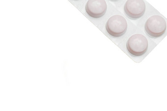 平板电脑带药物治疗带在白色背景孤立的平板电脑带药物治疗带在白色背景