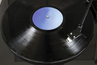 黑色的乙烯基记录rsquo特写镜头转盘旋转复古的设计音乐黑色的乙烯基记录rsquo特写镜头转盘旋转复古的设计