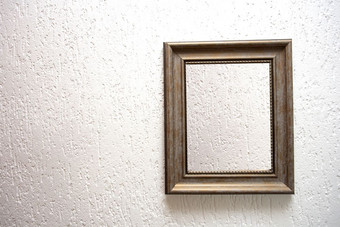 一个空木框架白色墙背景纹理复古的现代设计空间为文本一个空木框架白色墙背景纹理复古的现代设计