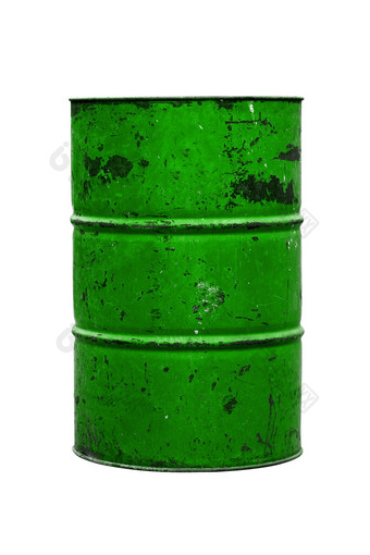 桶石油绿色老孤立的背景白色本袋垃圾本垃圾垃圾垃圾