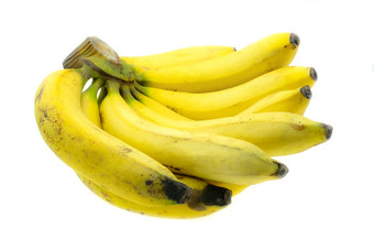 成熟的胖米歇尔香蕉孤立的白色背景克鲁阿他丁字裤植物种植泰国