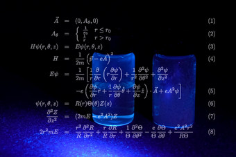 数学公式和计算蓝色的背景数学公式和计算