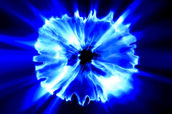 蓝色的射线大等离子体爆炸插图蓝色的发光蓝色的射线大等离子体爆炸插图