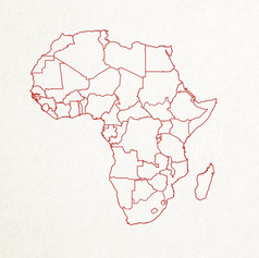 政治计划地图非洲白色背景政治计划地图非洲