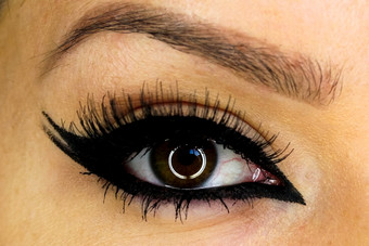 女眼睛化妆周围的眼睛睫毛膏和睫毛女眼睛化妆周围的眼睛