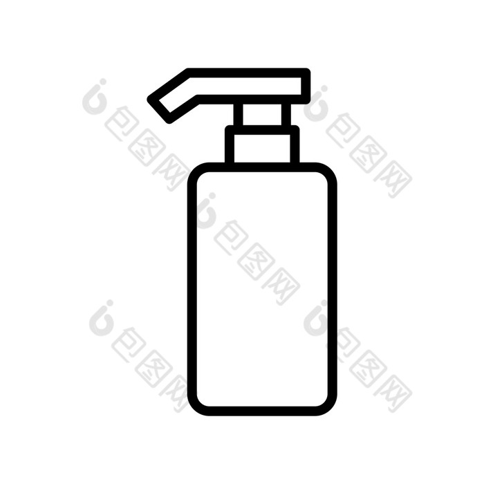 洗发水瓶图标向量设计模板平风格孤立的白色背景