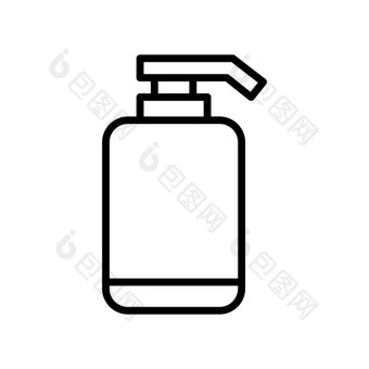 <strong>洗发水</strong>瓶图标向量设计模板平风格孤立的白色背景