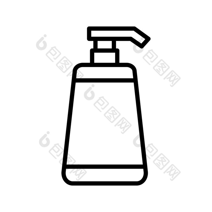 洗发水瓶图标向量设计模板平风格孤立的白色背景