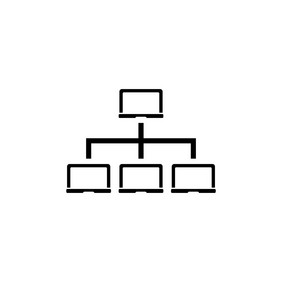 电脑网络平向量图标插图的的象征电脑网络标