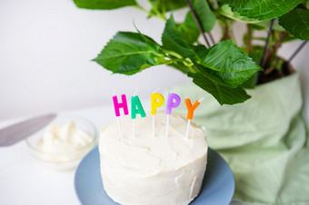 生日蛋糕奶油饼干的登记幸福惊喜假期和生日概念生日蛋糕奶油饼干的登记幸福惊喜假期和生日概念
