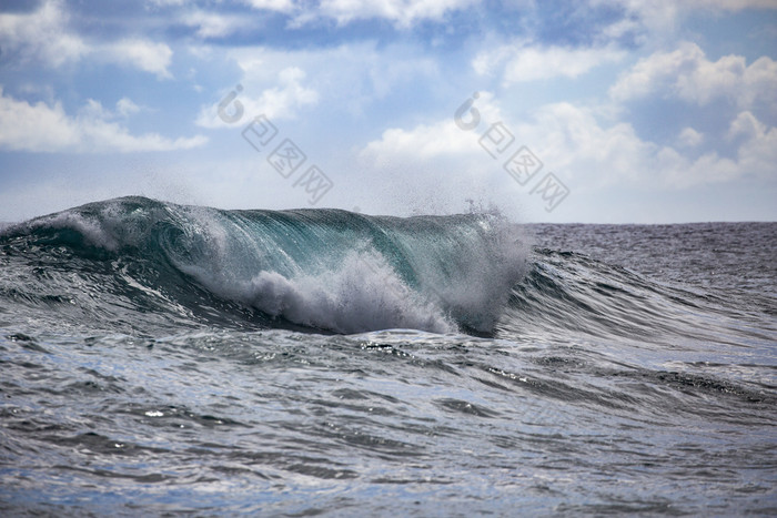 波休息时间与水绿松石颜色特写镜头夏威夷