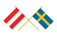旗帜奥地利而且瑞典渲染孤立的白色