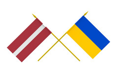 旗帜拉脱维亚而且乌克兰渲染孤立的