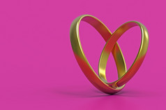 程式化的心使两个婚礼环呈现