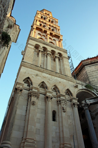 视图的贝尔塔的大教堂圣多米尼乌斯放置的宫<strong>戴</strong>克里先历史中心分裂克罗地亚