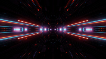未来主义的科幻小说灯发光的隧道走廊插图背景现代运动快速度隧道渲染壁纸未来主义的科幻小说灯发光的隧道走廊插图背景