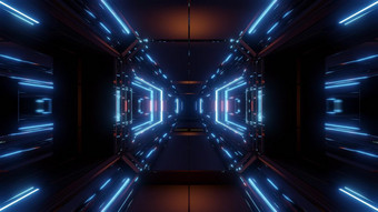 科幻空间隧道走廊与发光的闪亮的灯插图背景futuritic呈现与不错的发光的发光背景科幻空间隧道走廊与发光的闪亮的灯插图背景