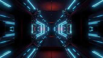 科幻空间隧道<strong>走廊</strong>与发光的闪亮的灯插图背景futuritic呈现与不错的发光的发光背景科幻空间隧道<strong>走廊</strong>与发光的闪亮的灯插图背景